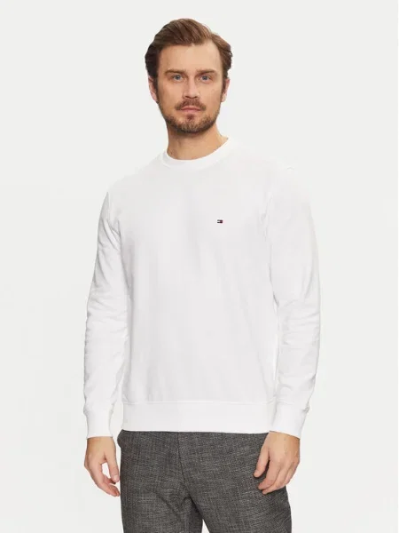 Palton Tommy Hilfiger din material terry alb