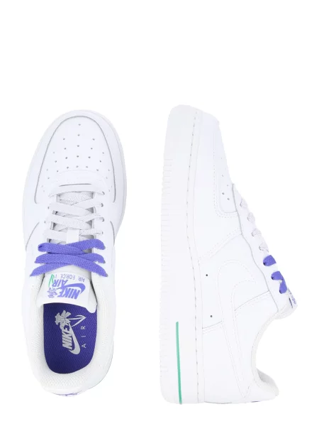 Nike Sportswear Nízke tenisky Air Force 1 zelená / modrofialová biela
