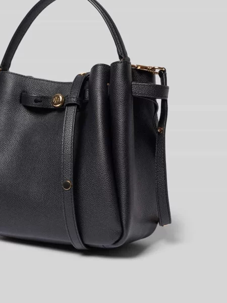 Torebka typu bucket bag z detal z logo Tory Burch czarny