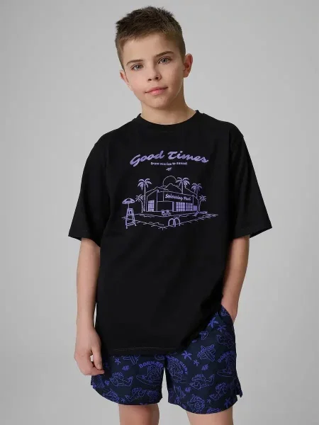 T-shirt chłopięcy 4F czarna