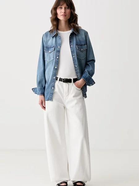 Tommy Jeans srajca denim modra