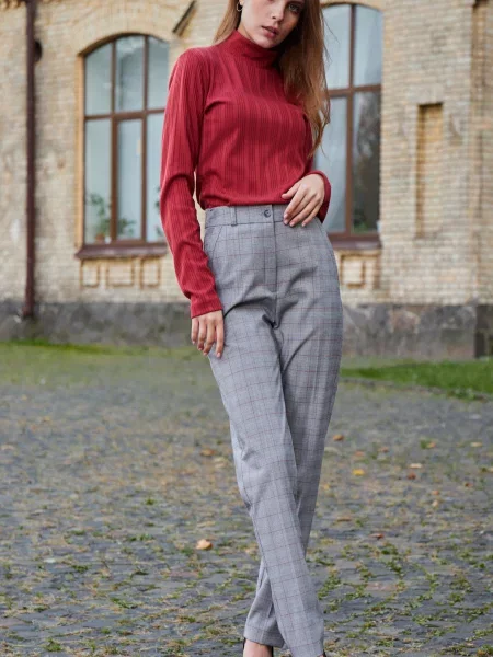 Штани повсякденні LadyLike бавовна/поліестер сірий