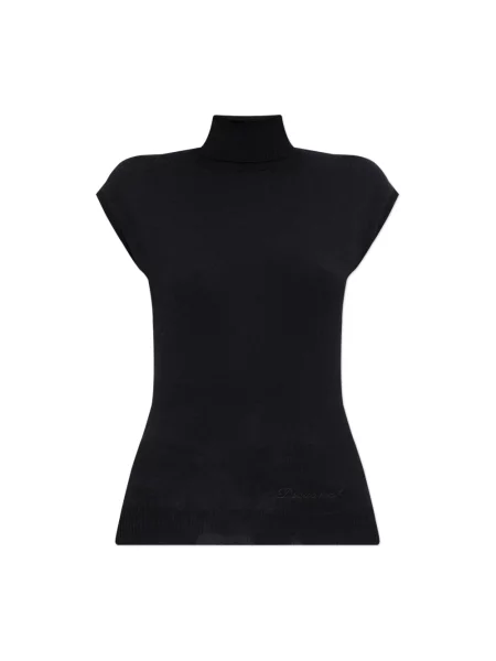 Sweter z golfem Dsquared2 bez rękawów do golfa czarny