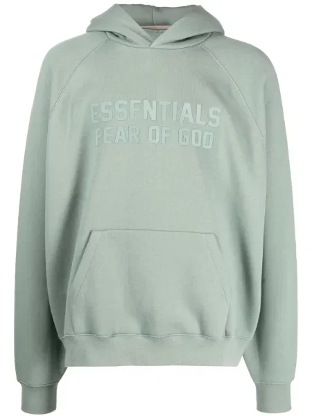 Суичър с качулка Fear Of God Essentials с принт зелено