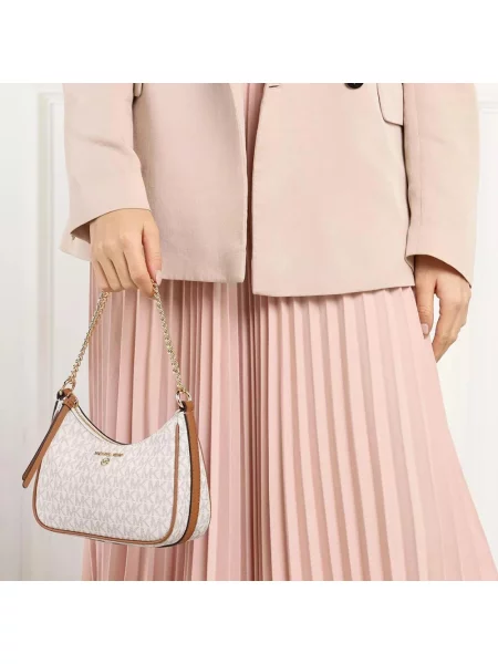 Zawieszka Michael Kors skórzana beżowa