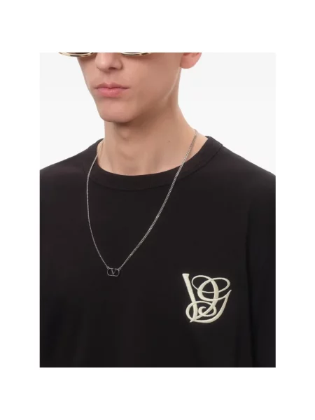 Lniany naszyjnik Valentino Garavani szary