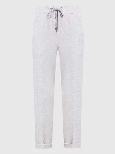 Меланжеві спортивні штани з лампасами Peserico сірі