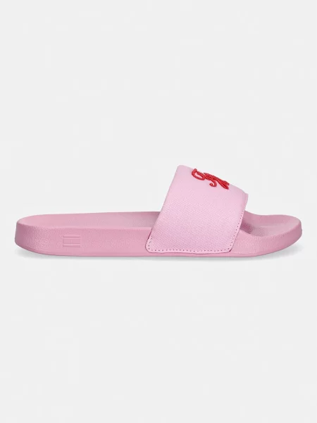 Tommy Hilfiger natikači TH SCRIPT POOL SLIDE roza