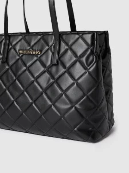 Torba shopper z pikowaniem model ‘OCARINA’ Valentino Bags czarna