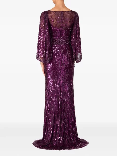 Rochie maxi Jenny Packham cu paiete de costum violet