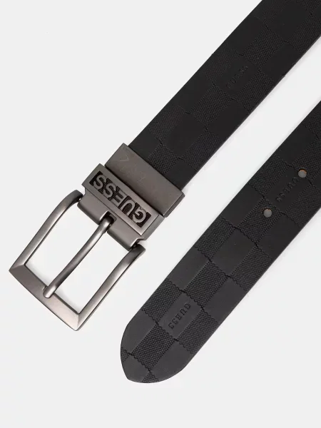 Кожаный двусторонний ремень Guess с ремешками