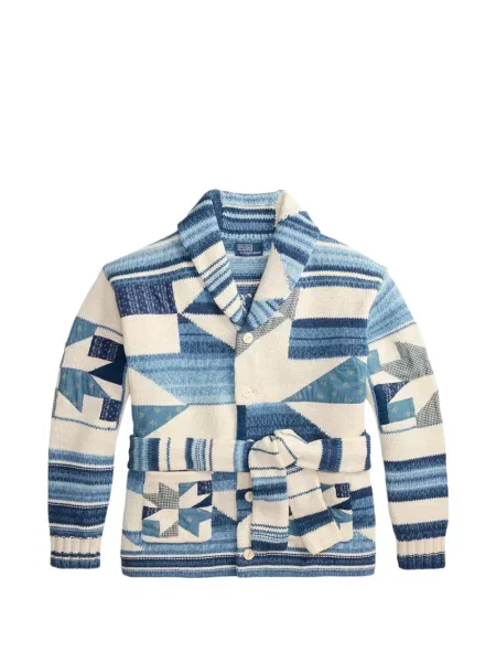 Șapcă Polo Ralph Lauren cu decolteu în V cu autograf în carouri albastru