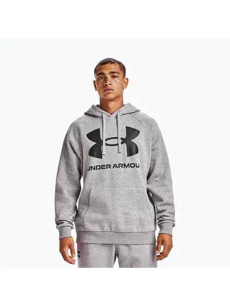 Under Armour мъжки суитшърт с качулка Rival Fleece Big Logo Hd сив