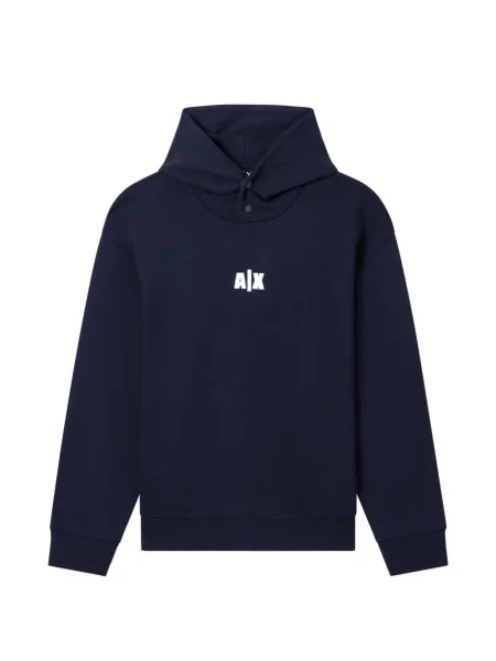 Hanorac cu glugă Armani Exchange cu imagine albastru