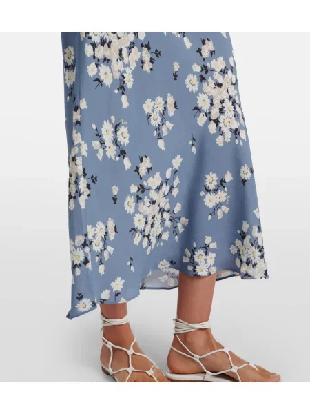 Rochie midi Rixo cu model floral albastru