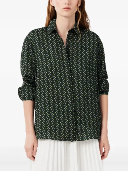 Cămașă Lacoste cu imagine verde