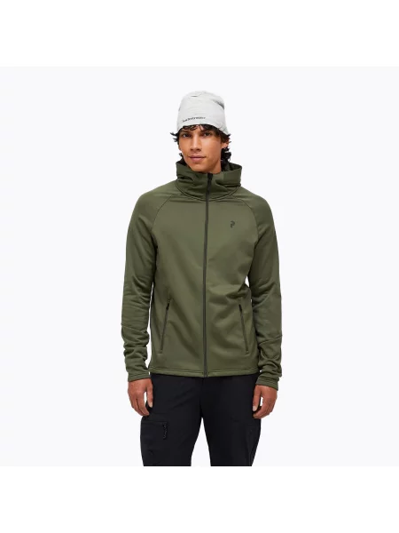 Hanorac bărbați Peak Performance Rider Essentials Zip Hood pine needle/pine needle