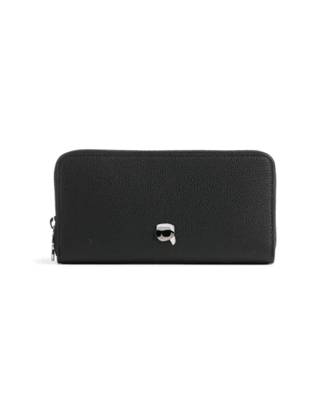 Karl Lagerfeld Peňaženka Ikon Pebble Continental' čierna