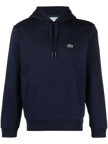 Hanorac cu glugă Lacoste din fleece albastru