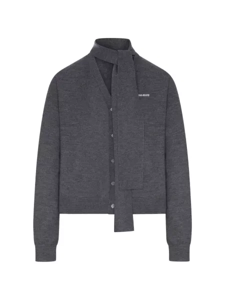 Cardigan Miu Miu de lână gri