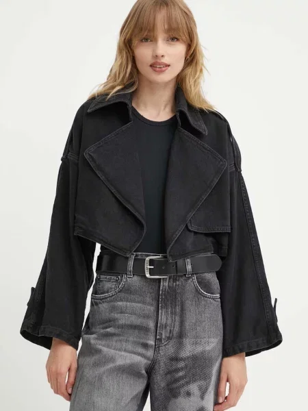 K+LUSHA kurtka jeansowa przejściowa czarny