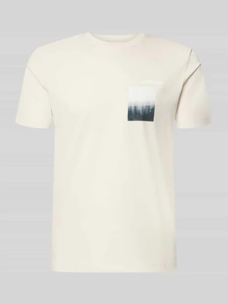 T-shirt o kroju regular fit z czystej bawełny Tom Tailor Denim biała