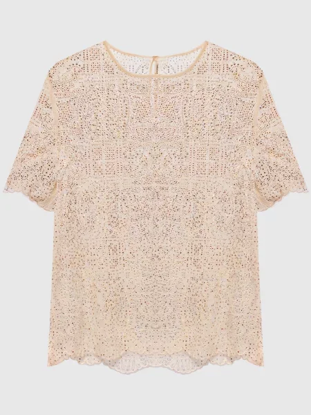 Топ з кристалами Ermanno Scervino бежевий