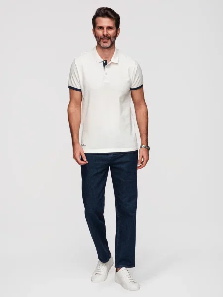 Tricou polo Ombre alb