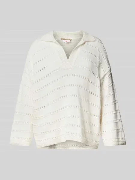 Sweter z dzianiny z ażurowym wzorem Smith And Soul biały