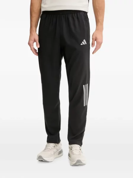 Τρέξιμο παντελόνι Adidas από διχτυωτό slip-on μαύρο