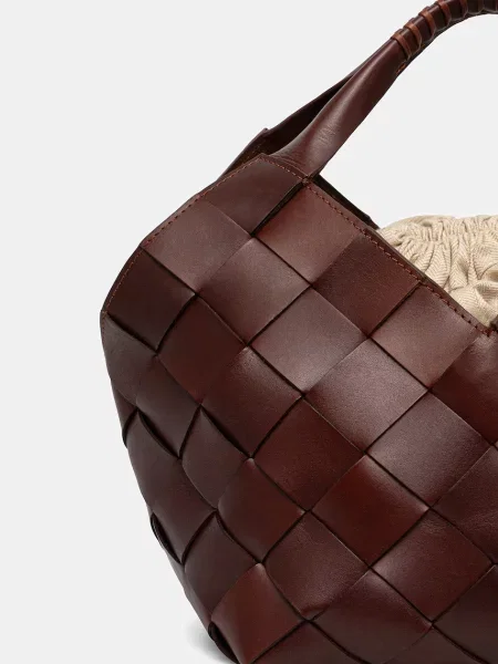 Shopperka Dragon Diffusion skórzana z nadrukiem brązowa
