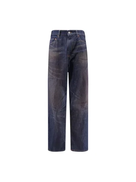 Jeansy Mm6 Maison Margiela z wysoką talią niebieskie