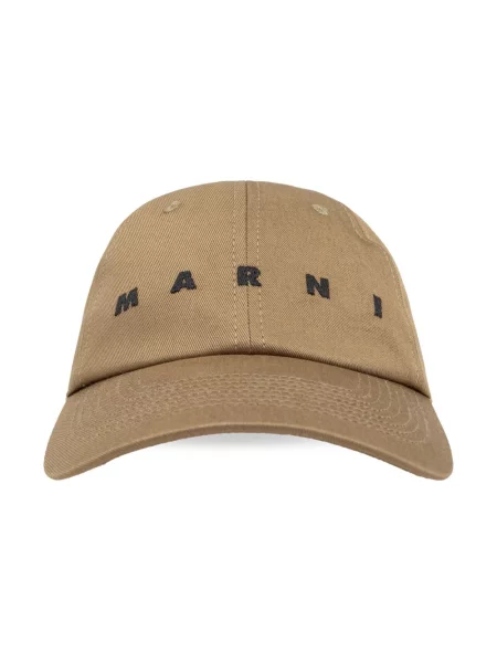 Czapka z daszkiem Marni brązowa