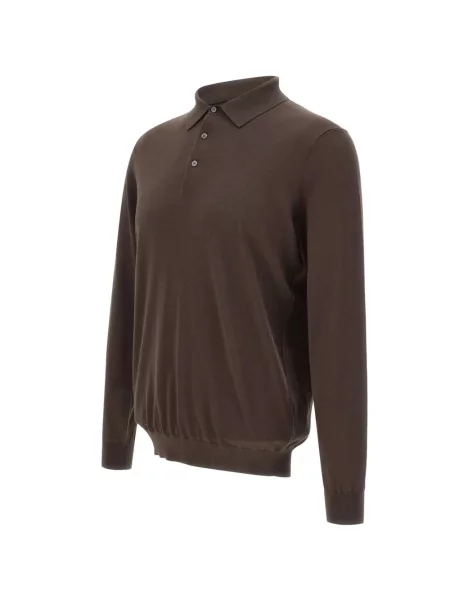 Tricou polo Kangra de mătase maro