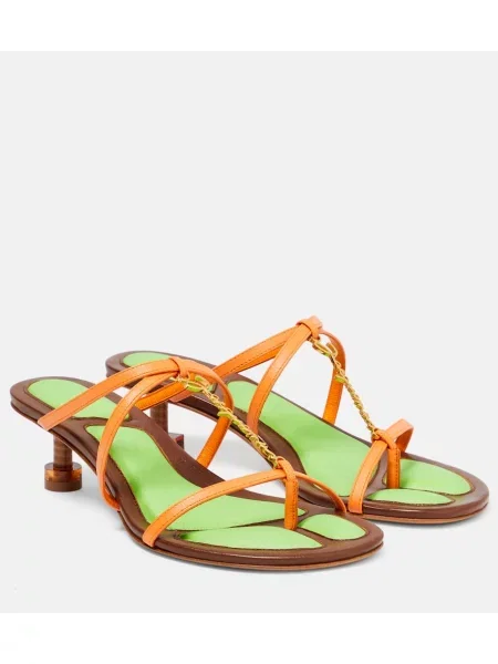Sandale Jacquemus din piele portocaliu