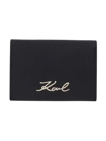 Karl Lagerfeld etui na karty skórzane K/SIGNATURE czarny