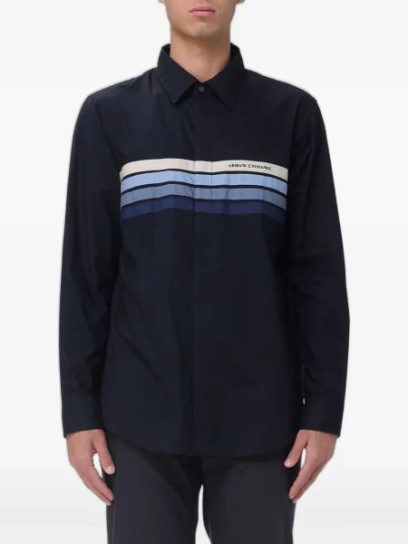Cămașă Emporio Armani cu imagine albastru