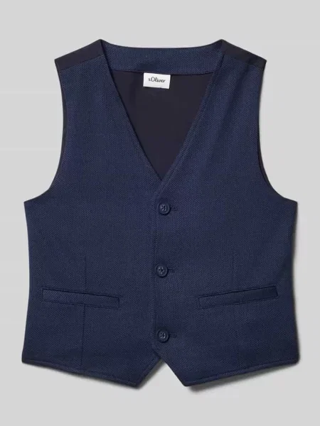 Kamizelka o kroju regular fit z tyłem z tafty S.oliver Red Label granatowa