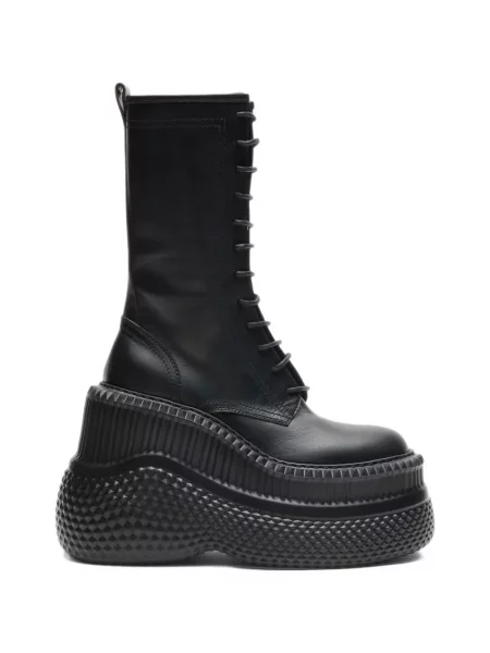Botine Casadei cu șireturi din dantelă negru