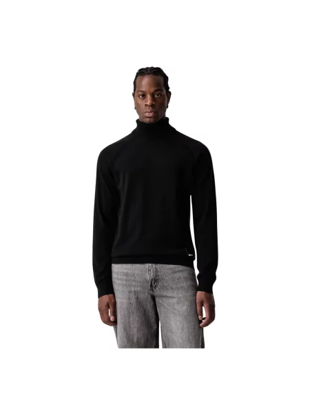 Sweter z golfem Karl Lagerfeld do golfa czarny