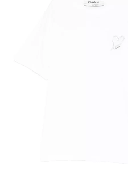 Tričko Kimhekim se srdcovým vzorem se záplatami bílé
