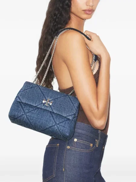 Diamant geantă Tory Burch matlasată albastru