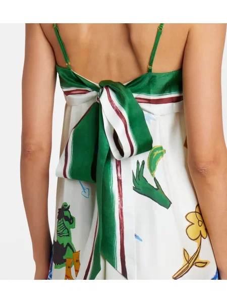 Rochie midi Alemais de mătase cu imagine