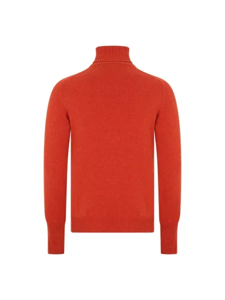 Sweter z golfem Fedeli z kaszmiru czerwony