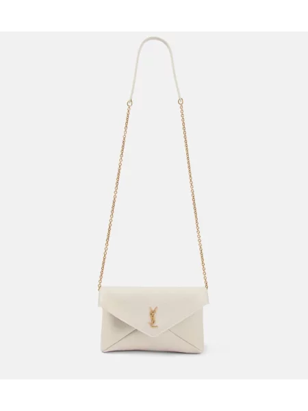 Geantă plic Saint Laurent din piele alb