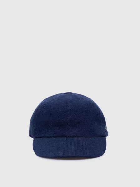Кепка з кашеміру з логотипом Borsalino синій