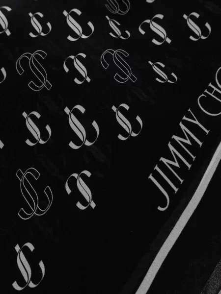 Fular Jimmy Choo de mătase negru