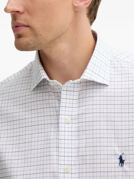 Șapcă Polo Ralph Lauren în carouri din țesătură twill cu imagine alb