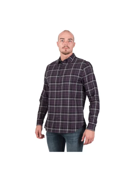 Koszula Vince w kratkę fioletowa