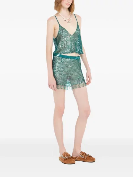 Top Alanui cu decolteu în V verde